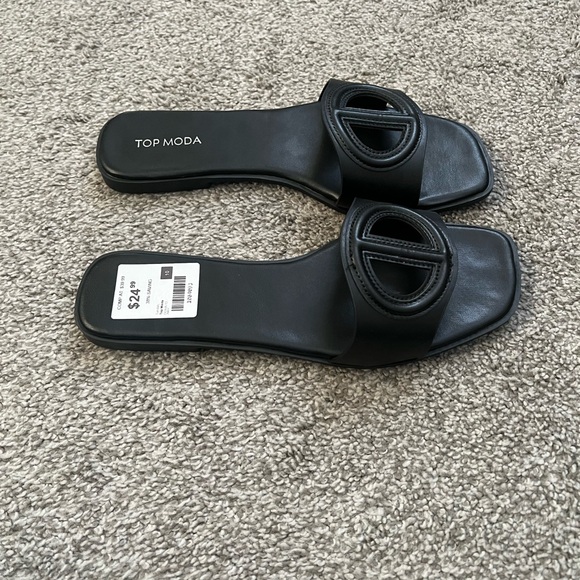 NWT Top Moda Size 10 Black Sandals - Picture 4 of 5